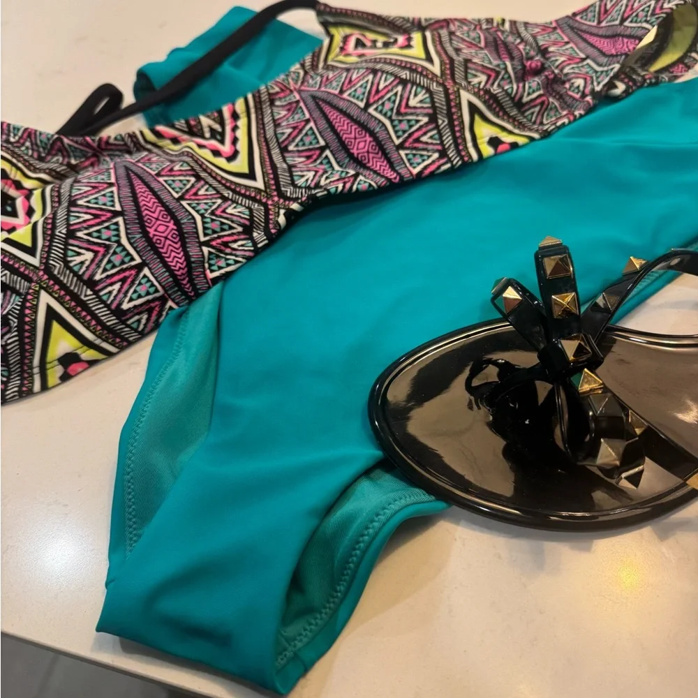 Aerie Teal Bikini set. Only bottoms are from Aerie.